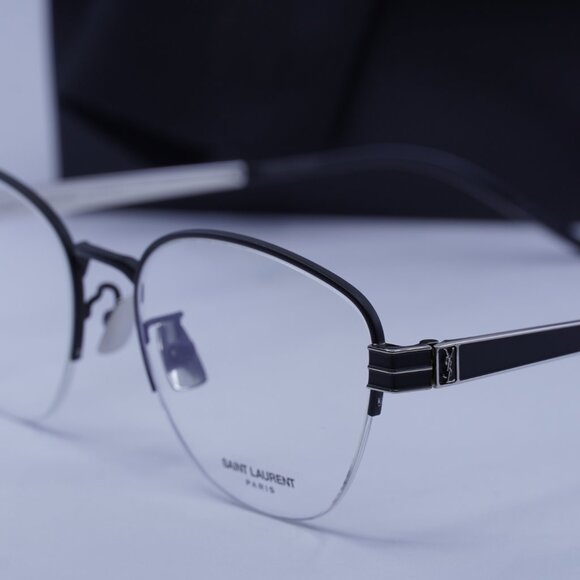 Saint Laurent SL M64 004 Cat Eye Eyeglasses 54mm – Black/Silver - Picture 2 of 10